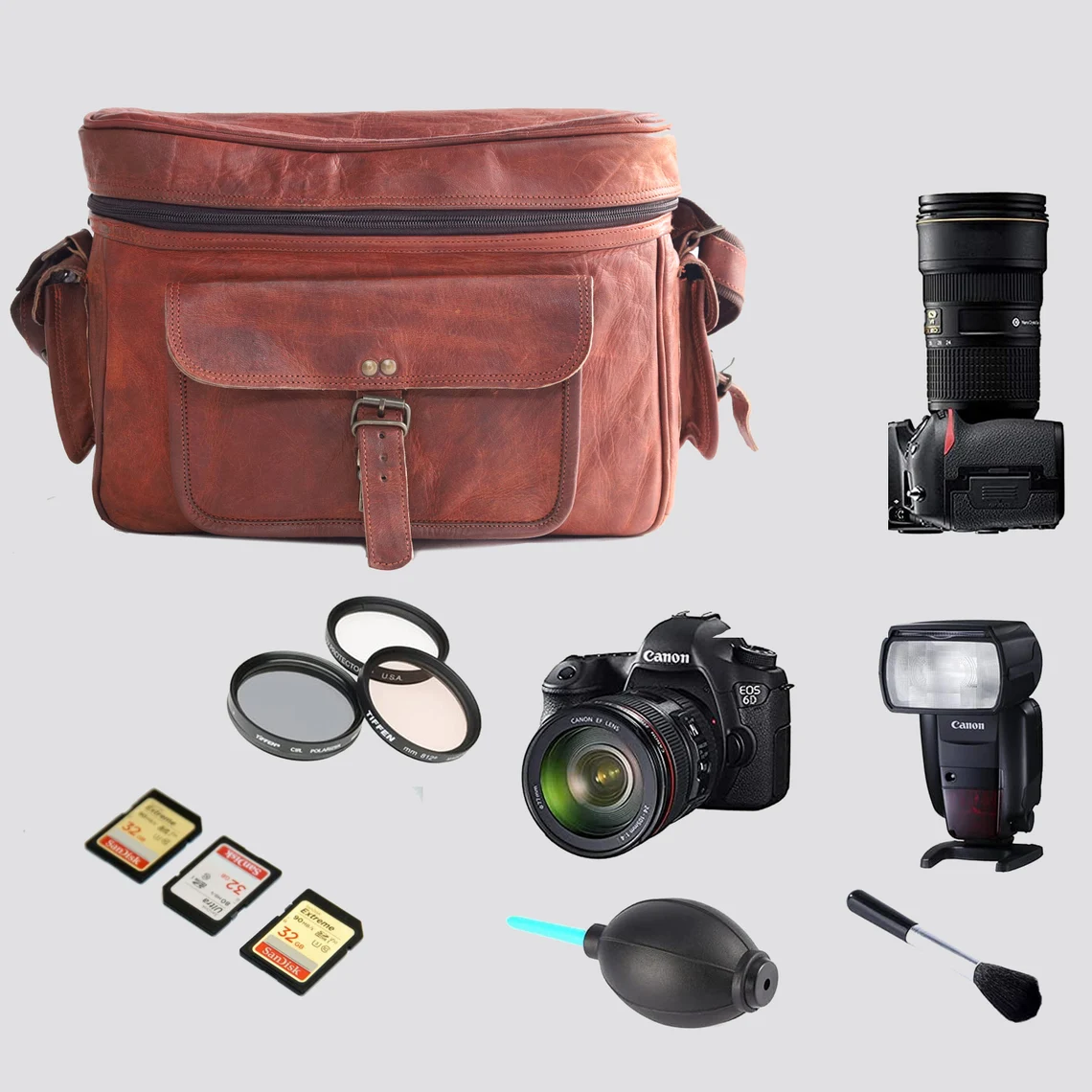 Canvas Leather DSLR Camera Messenger Bag 19L – PaCanva