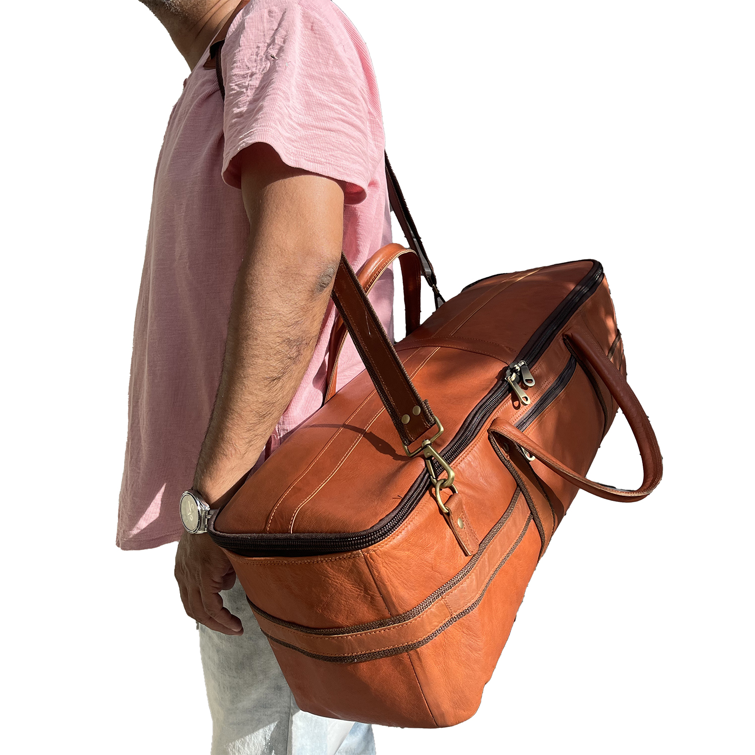 Drum Hardware Carrying Bag Real Leather Heavy Duty Large Duffel