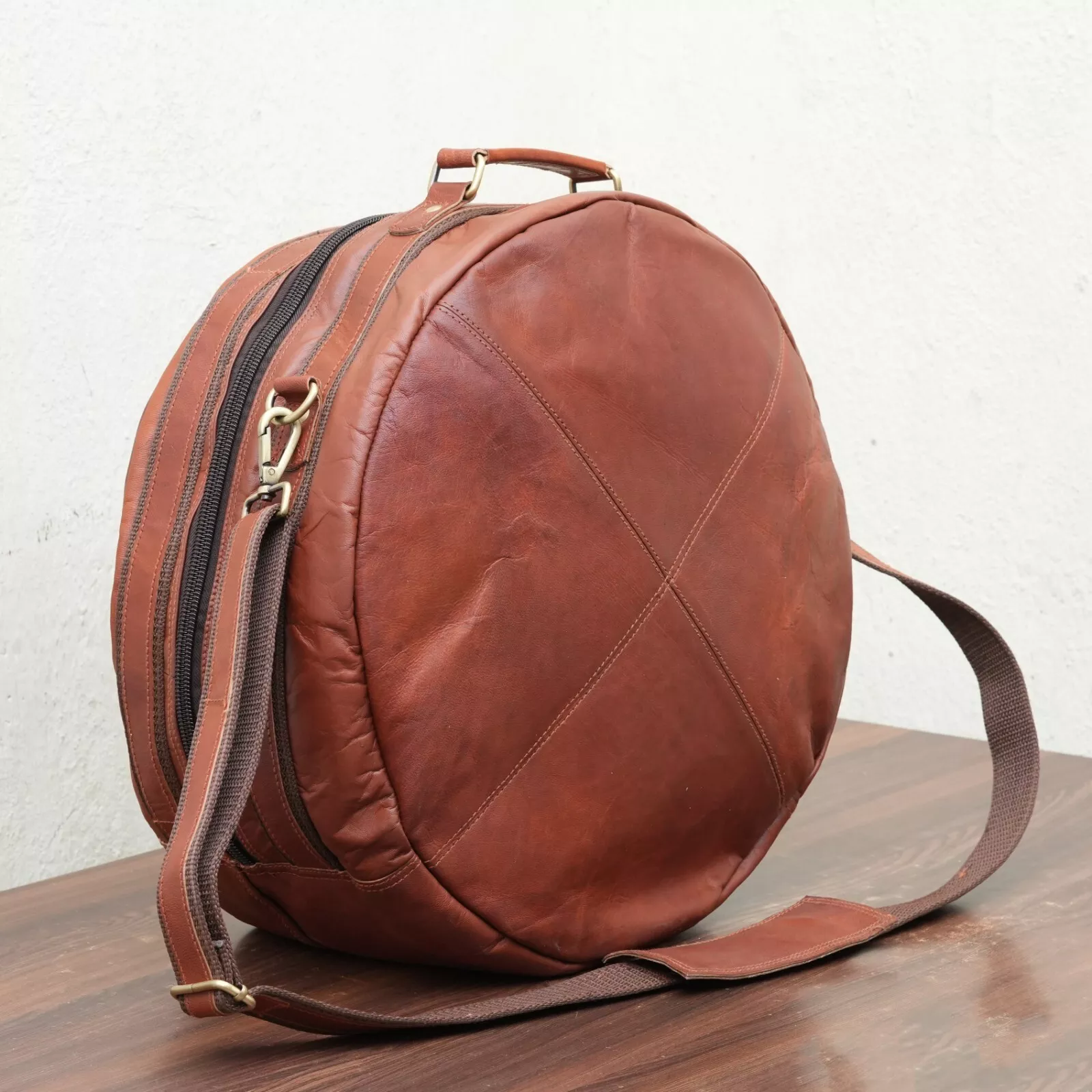 WerKens Real Leather 4-piece Drum Bag Set Padded Drum Cases with