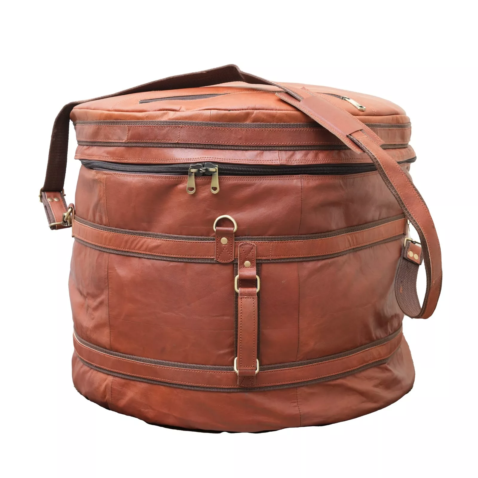 WerKens Real Leather 4-piece Drum Bag Set Padded Drum Cases with