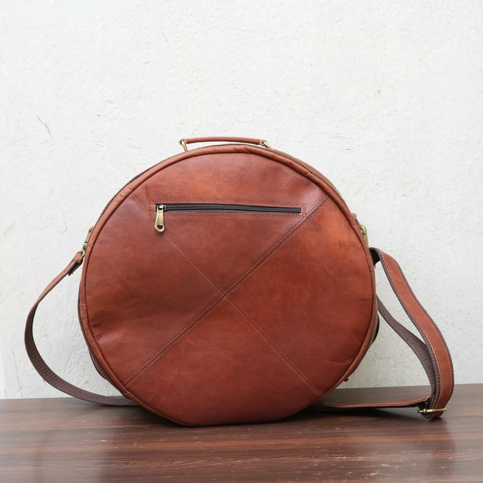 WerKens Real Leather 4-piece Drum Bag Set Padded Drum Cases with